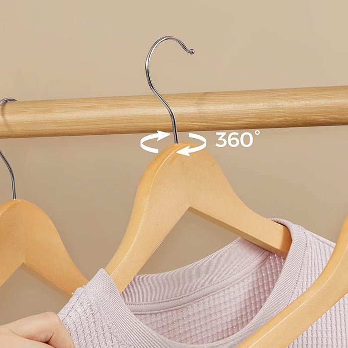 Calicosy - Set van 20 houten eucalyptus kleerhangers - H23 cm