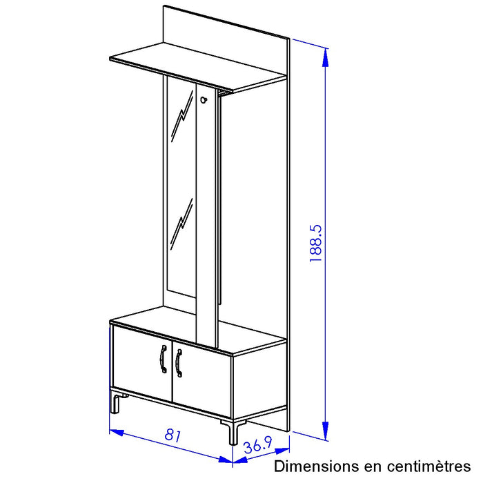 Calicosy - Zwart Gemaakt in Frankrijk - H188,5 cm