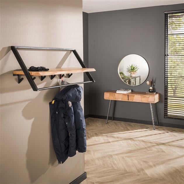 Giga Meubel - Kapstok Naturel Acaciahout - 100x32x38cm - Lean