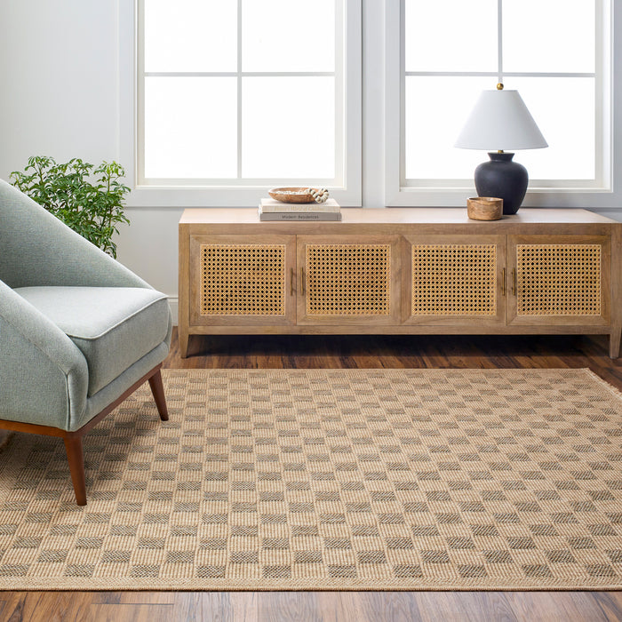 by fonQ Block Vloerkleed 200 x 275 cm - Donkerbeige