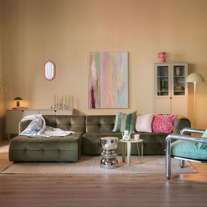 by fonQ Wies 4,5-zits Hoekbank Links - Fluweel - Army Green