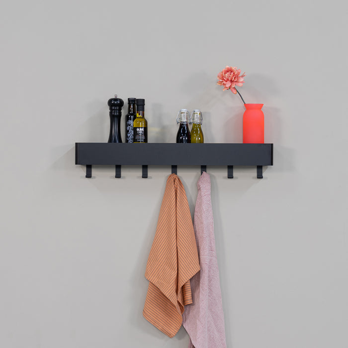 Spinder Design Multi 7 Wandkapstok H 13 cm - Zwart