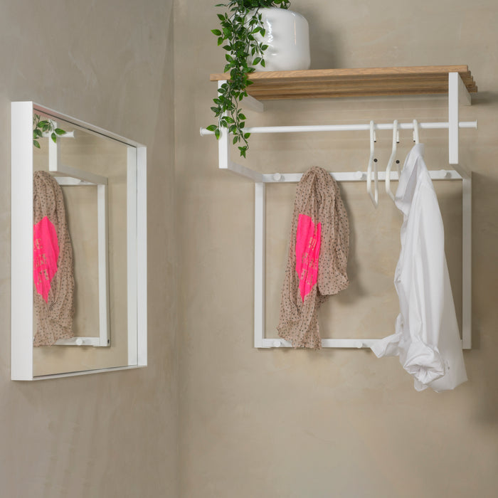 Spinder Design Rizzoli Wandkapstok - Wit / Eiken