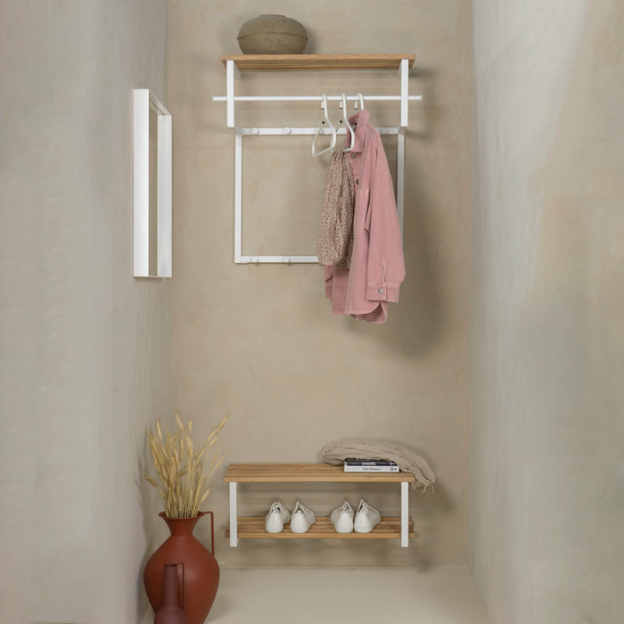 Spinder Design Rizzoli Wandkapstok - Wit / Eiken
