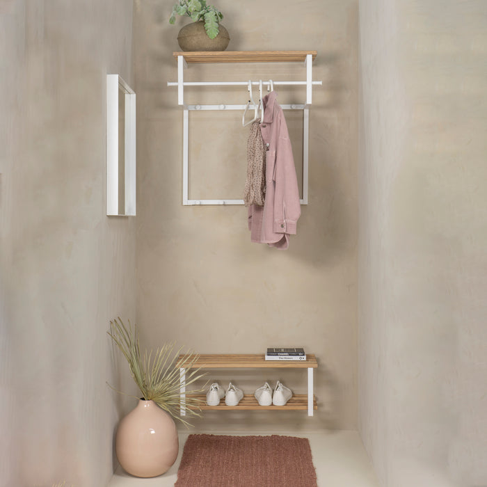 Spinder Design Rizzoli Wandkapstok - Wit / Eiken