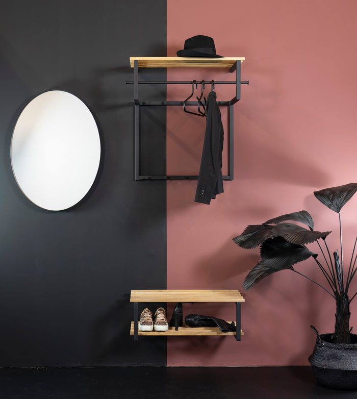 Spinder Design Rizzoli Wandkapstok - Zwart / Eiken