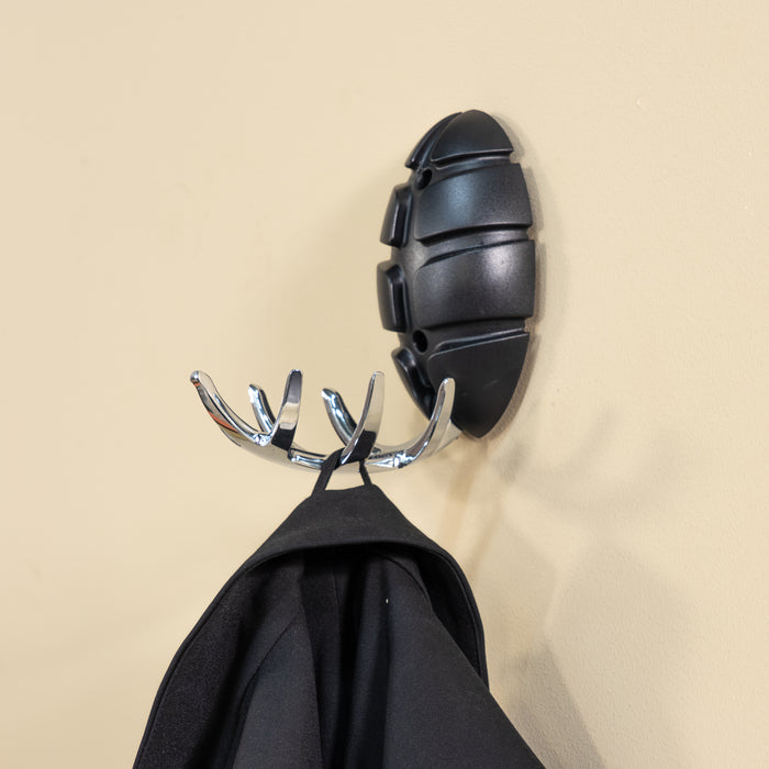 Spinder Design Bug Wandkapstok - Zwart / Zilver