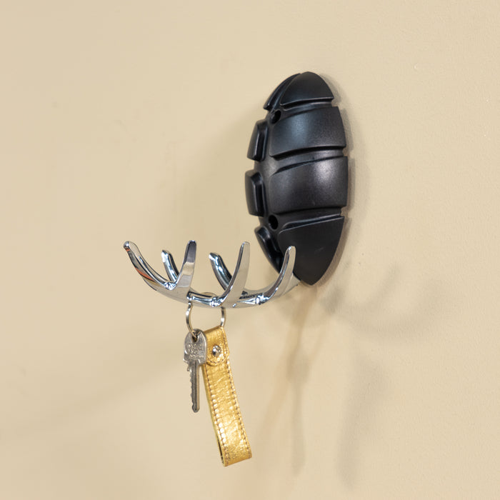 Spinder Design Bug Wandkapstok - Zwart / Zilver