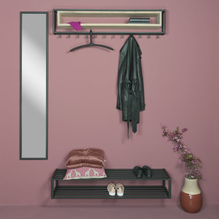 Spinder Design School Wandspiegel - H 160 x B 30 cm - Zwart