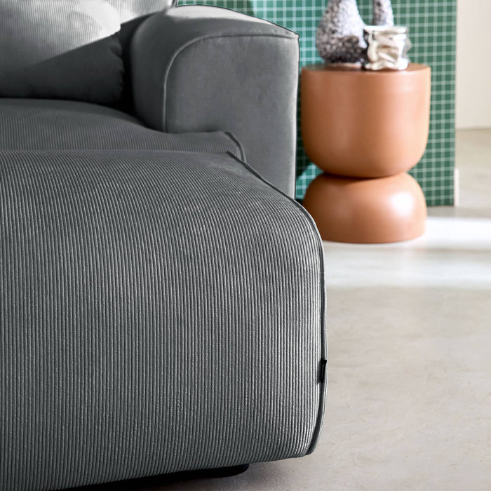 sweeek - Poef, voetenbank voor 3-zitsbank Wallas corduroy