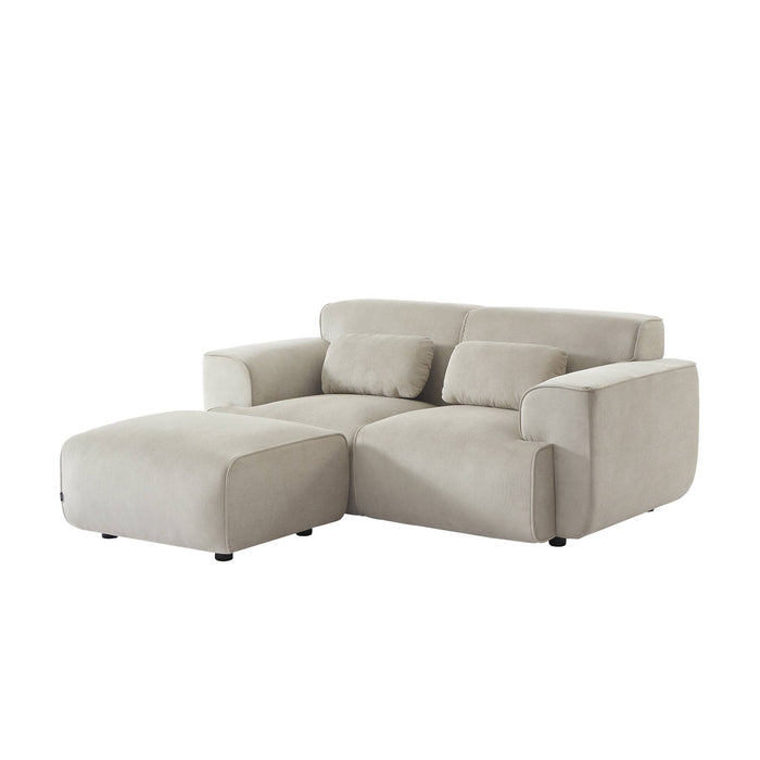 sweeek - Poef, voetenbank voor 2-zitsbank Wallas corduroy