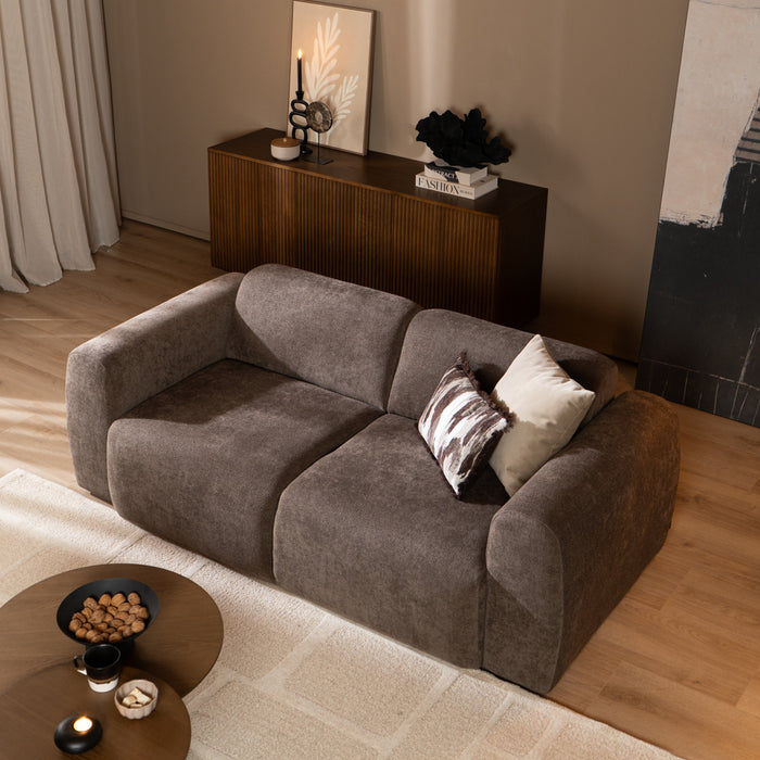 Bronx71 2,5-zits bank Maine chenille stof bruin