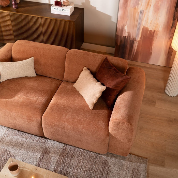 Bronx71 2,5-zits bank Maine gemêleerde stof terracotta