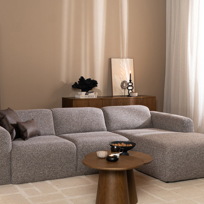 Bronx71 Hoekbank Maine bouclé stof bruin|grijs rechts