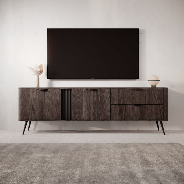 Meubella - Victoria - TV-Meubel - Donker eiken - 195 cm