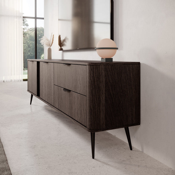 Meubella - Victoria - TV-Meubel - Donker eiken - 195 cm