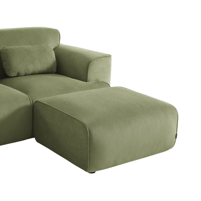 sweeek - Poef, voetenbank voor 2-zitsbank Wallas corduroy