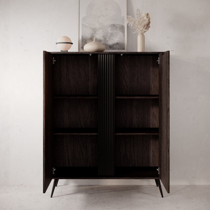 Meubella - Victoria - Dressoir - Donker eiken - 113x38x134 cm