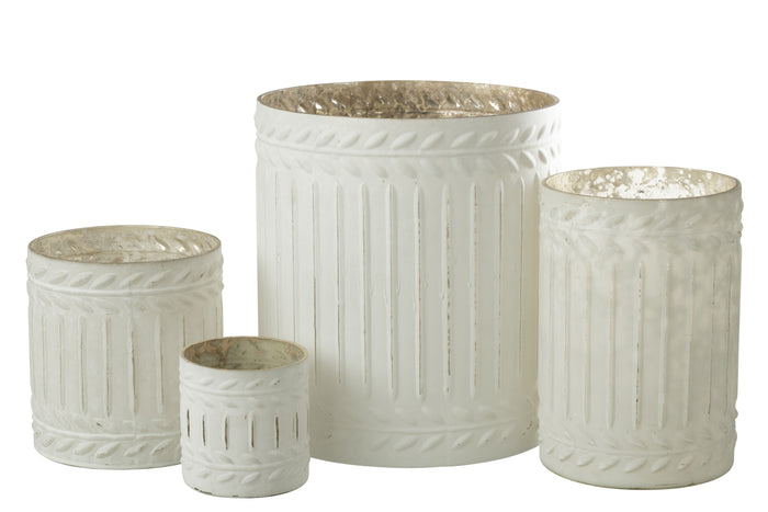 J-line - Kaarshouder Ezy Glas Wit Extra Large - 20x20x23cm