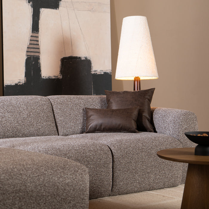 Bronx71 Hoekbank Maine bouclé stof bruin|grijs links