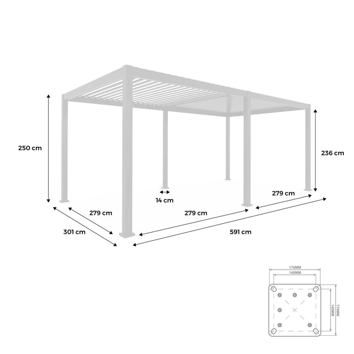 sweeek - Pergola met lamellendak, 3x6m