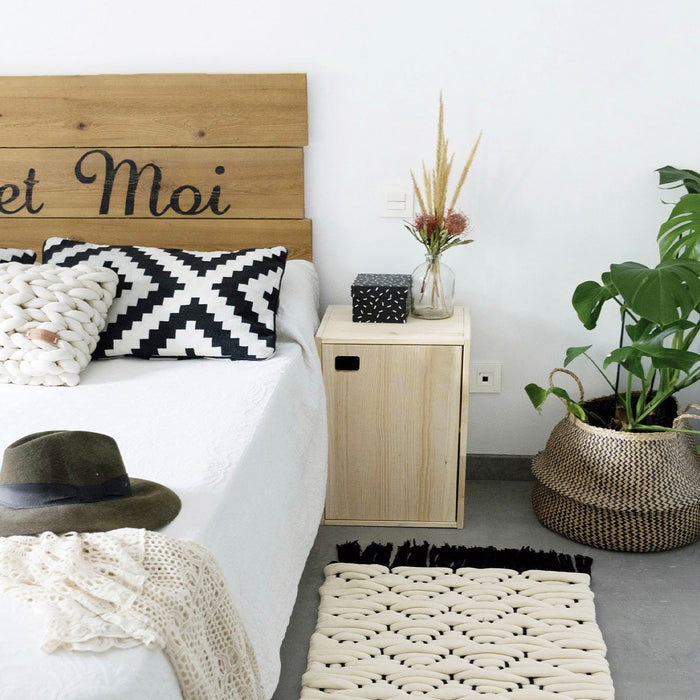 Calicosy - Meuble 1 porte avec 1 étagère réglable - H53,5 cm - Hout