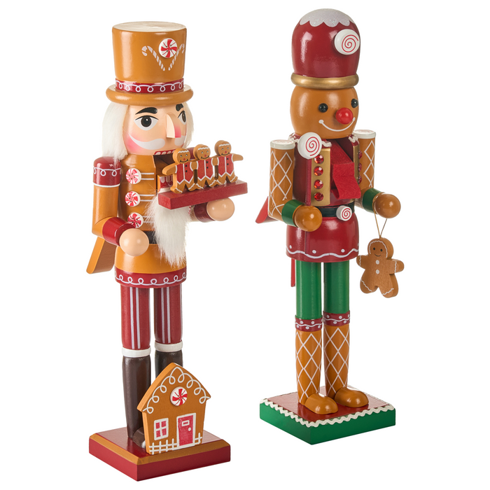 Beliani-GRANSJON-Decoratie figuur set van 2-Rood|Oranje-Dennenhout