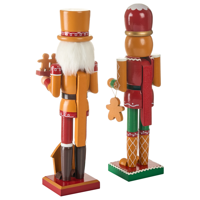 Beliani-GRANSJON-Decoratie figuur set van 2-Rood|Oranje-Dennenhout