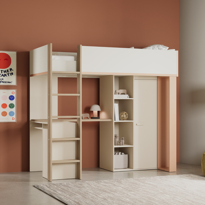 Calicosy - CAMILLIA Hoogslaper met bureau - H183 cm