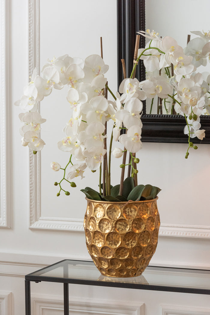 J-Line bloempot Dalton - metaal - goud - 3 stuks - Ø 38 cm