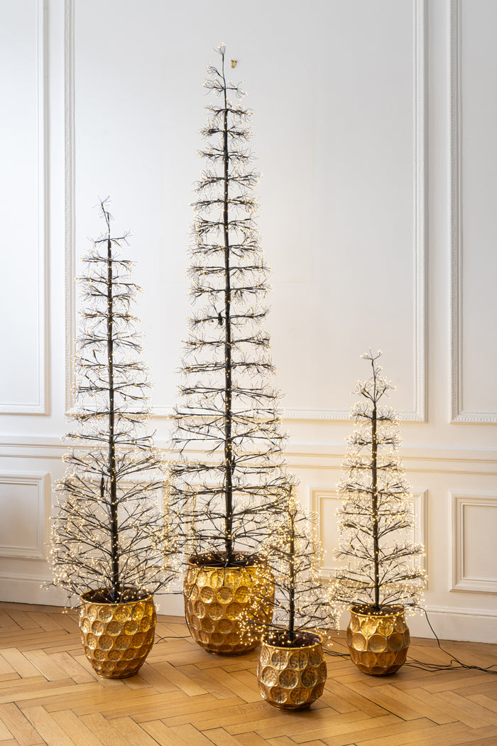 J-Line bloempot Dalton - metaal - goud - 3 stuks - Ø 38 cm