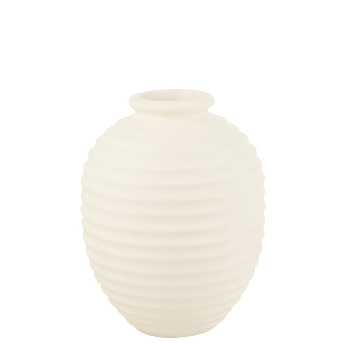 J-Line bloempot Ovaal Terracotta - keramiek - wit - large -