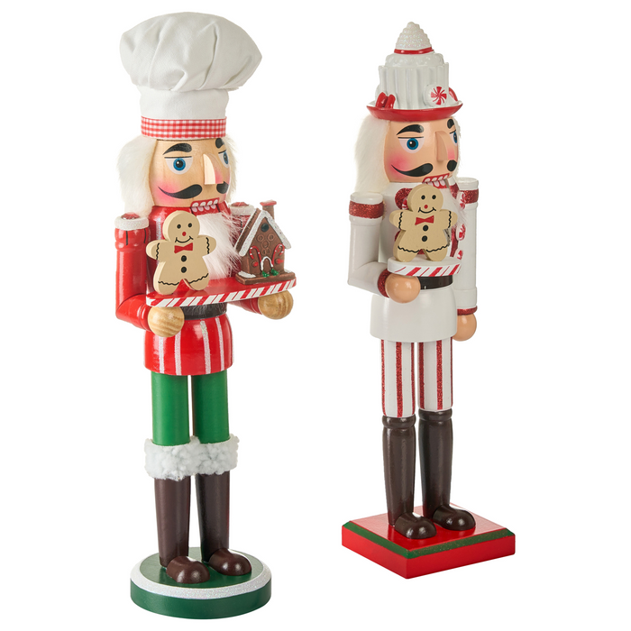 Beliani - BODSJON - Decoratie figuur set van 2 - Rood|Wit - Dennenhout