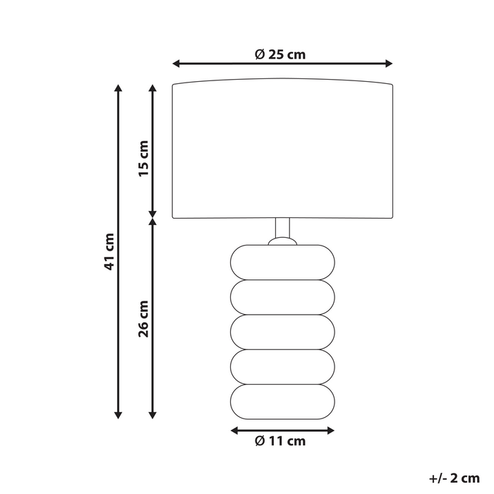 Beliani-BETWA-Tafellamp-Lichtbruin-41 cm-Mangohout|Katoen|Linnen