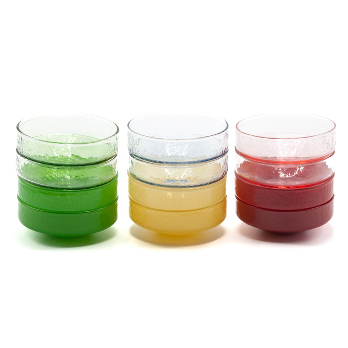 Brût Homeware, Schaaltjes Claude, blauw | geel, set van 4