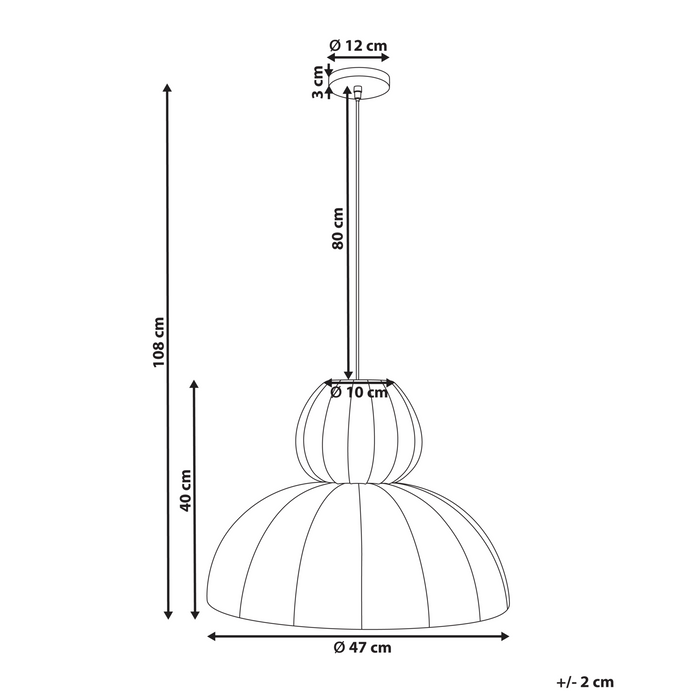 Beliani - GOELETTE - Hanglamp - Wit - Kunstzijde