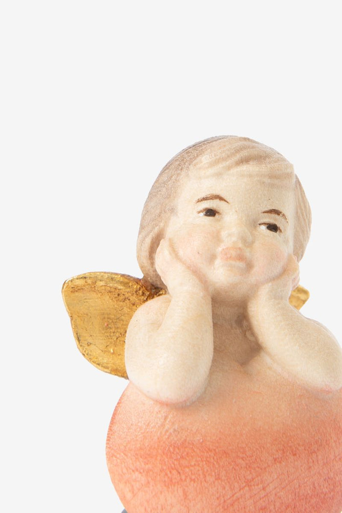 Sissy-Boy Roze houten kerstengel met hart