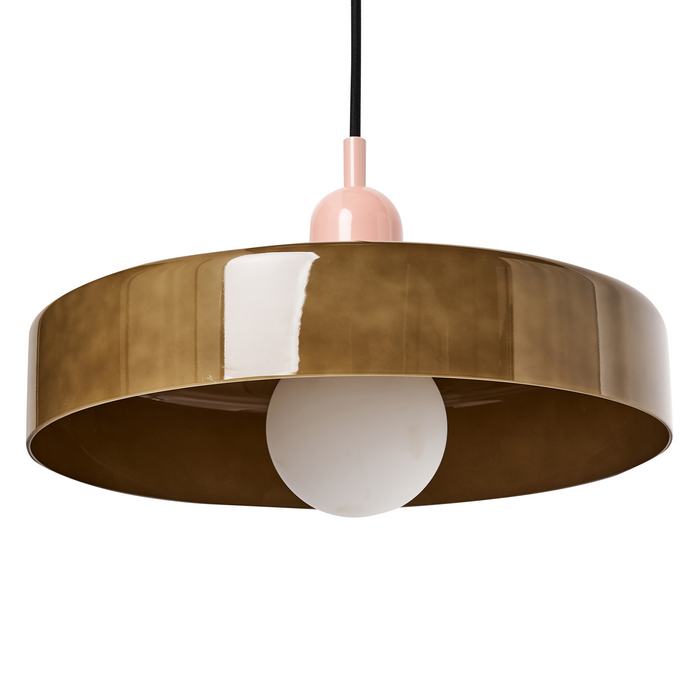 Beliani - PAALA - Hanglamp - Olijfgroen - Glas