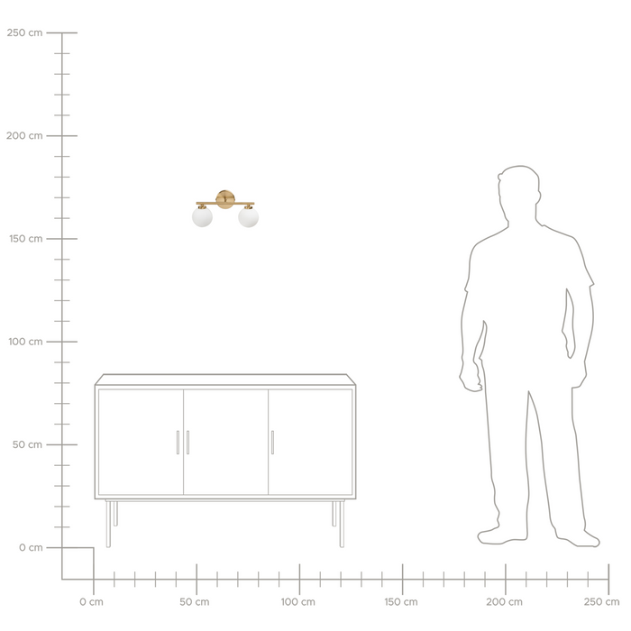 Beliani - GIJOU - Wandlamp met 2 lampen - Messing - Aluminium