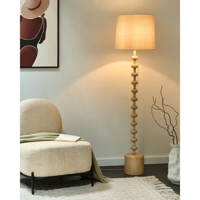 Beliani - KRIOS - Staande lamp - Lichtbruin - Metaal