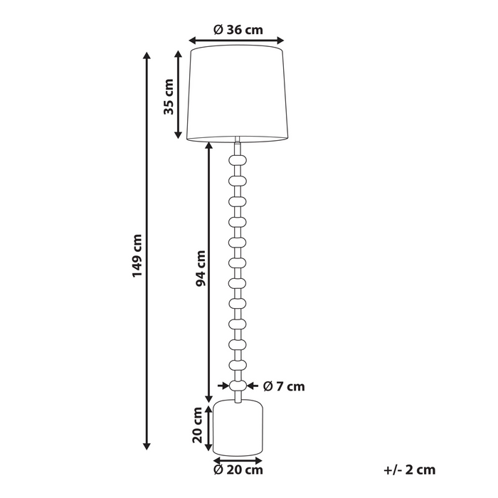 Beliani - KRIOS - Staande lamp - Lichtbruin - Metaal