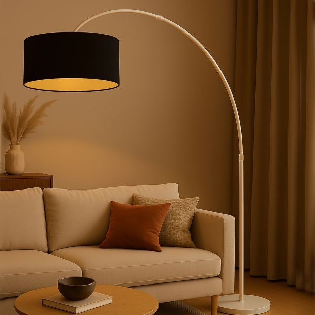 Steinhauer Booglamp Sparkled Light Crème incl. Kap Zwart Goud