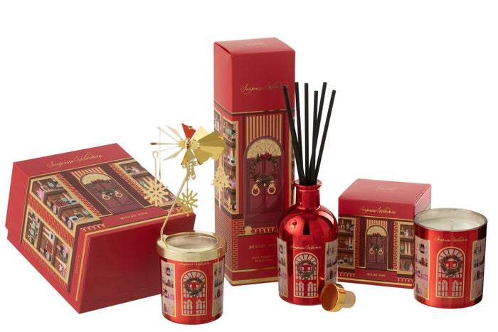 J-Line geurkaars Carousel Surprise Window - mix|koraal