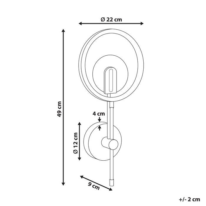 Beliani - SAMBRE - LED wandlamp - Zwart|Goud - Aluminium