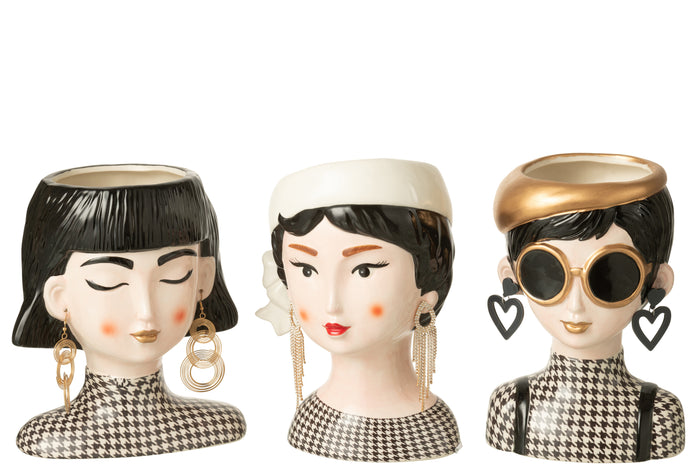 J-Line vaas Pied-De-Poule Margo - keramiek - mix