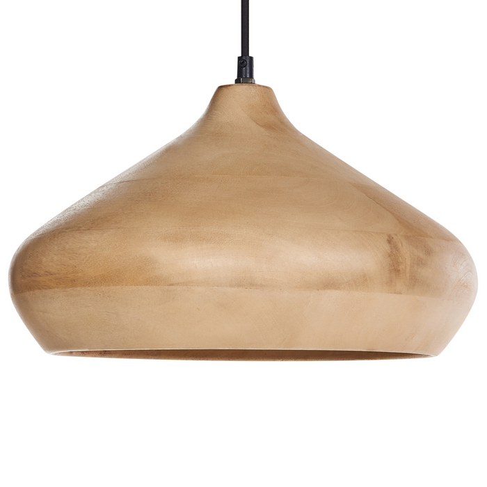 Beliani - RAWI - Hanglamp - Lichtbruin - Mangohout