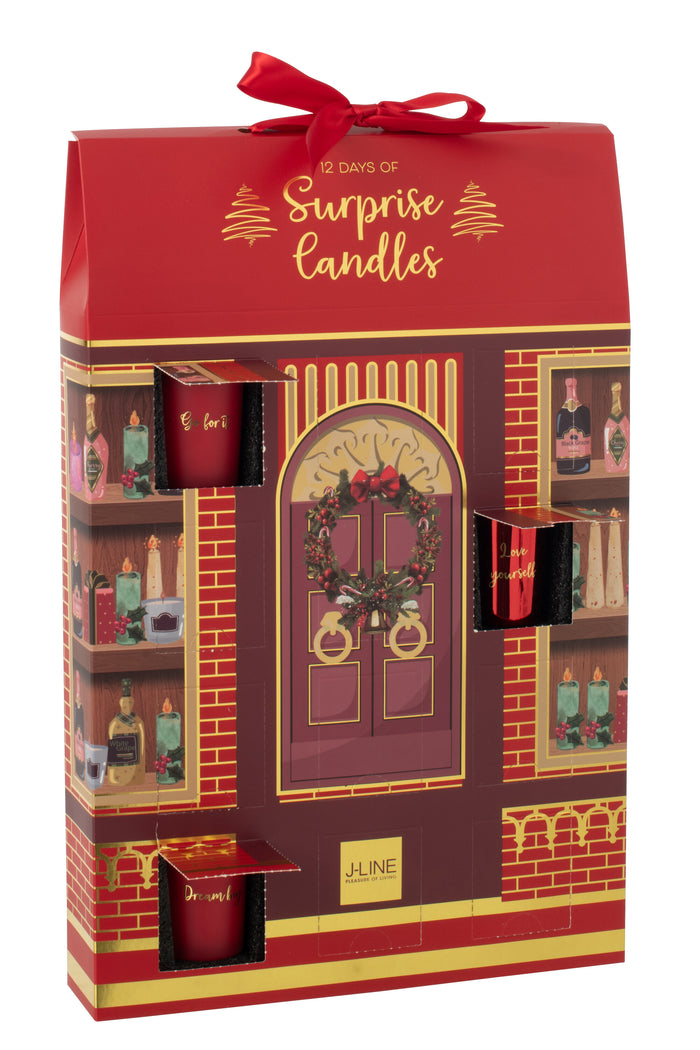 J-Line geurkaars Surprise Window - koraal|mix - 12 candles