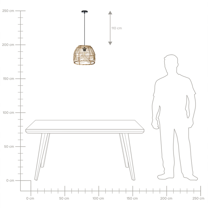 Beliani - POSTRERO - Hanglamp - Naturel - Rotan