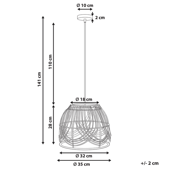 Beliani - POSTRERO - Hanglamp - Naturel - Rotan