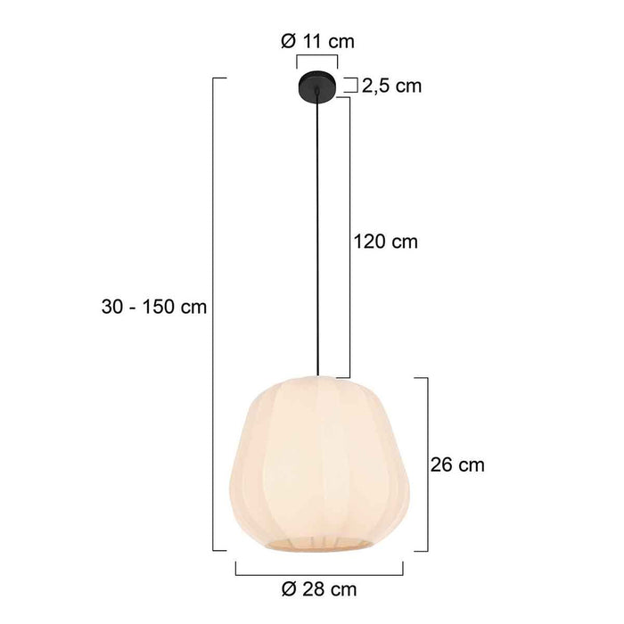 Anne Light & Home Hanglamp Sable Crème Linnen Ø 28cm E27 fitting